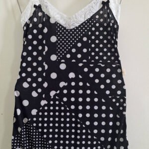Camisola em Liganete Estampada com Renda